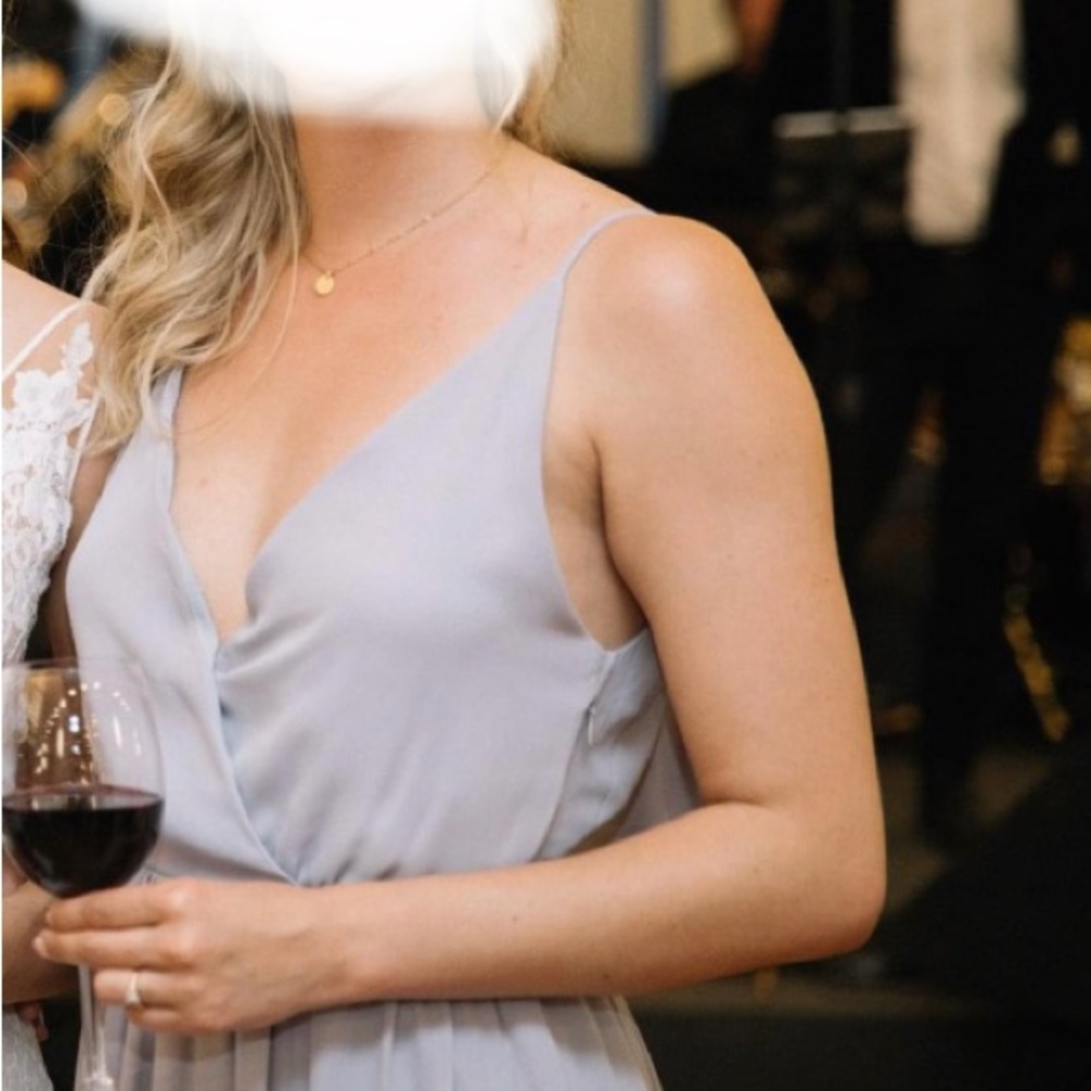 Tobi - grey - floor length with slit left side - bridesmaid dress